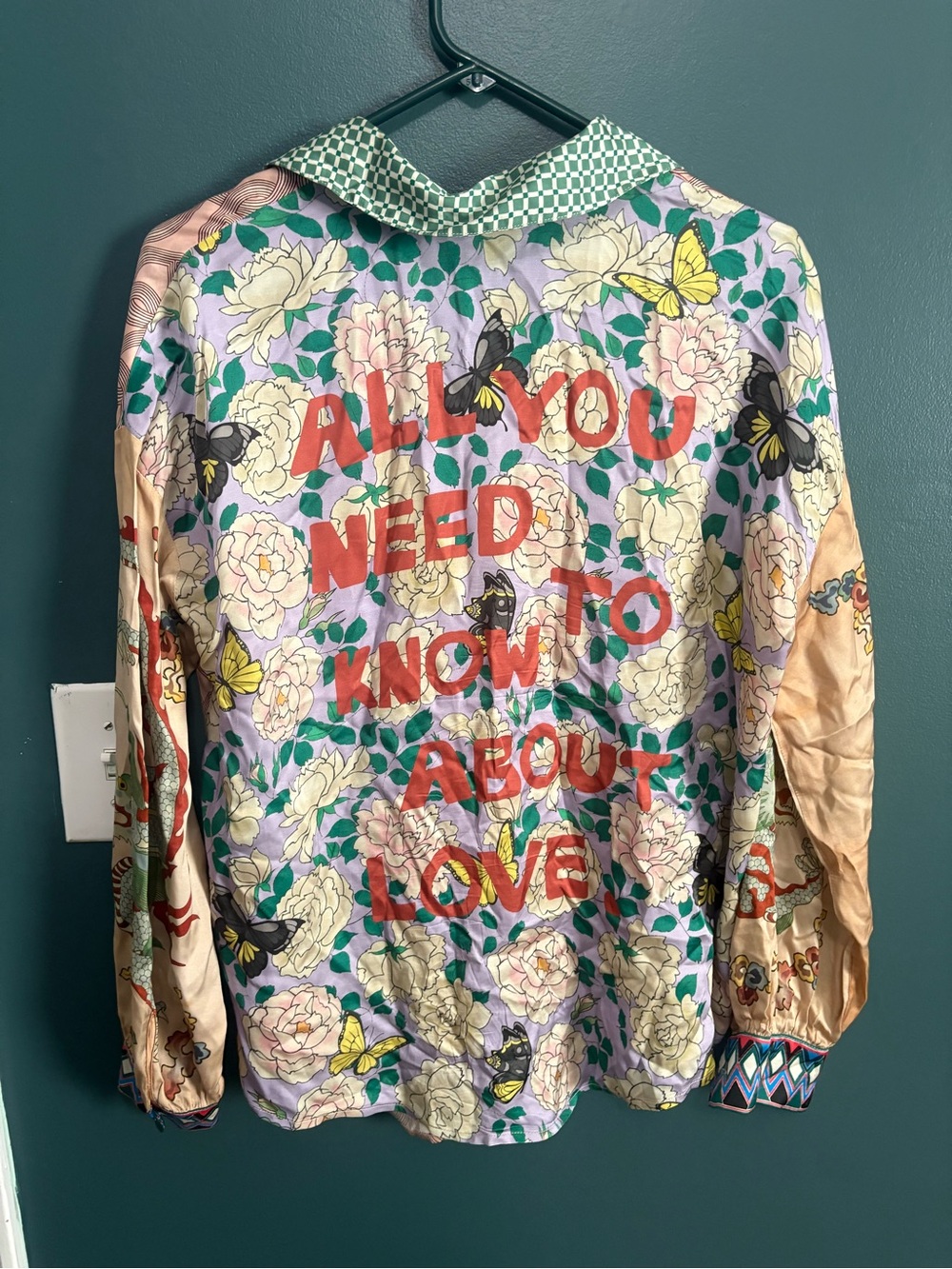 All You Need to Know About Love Floral button up shirt - Multicolor